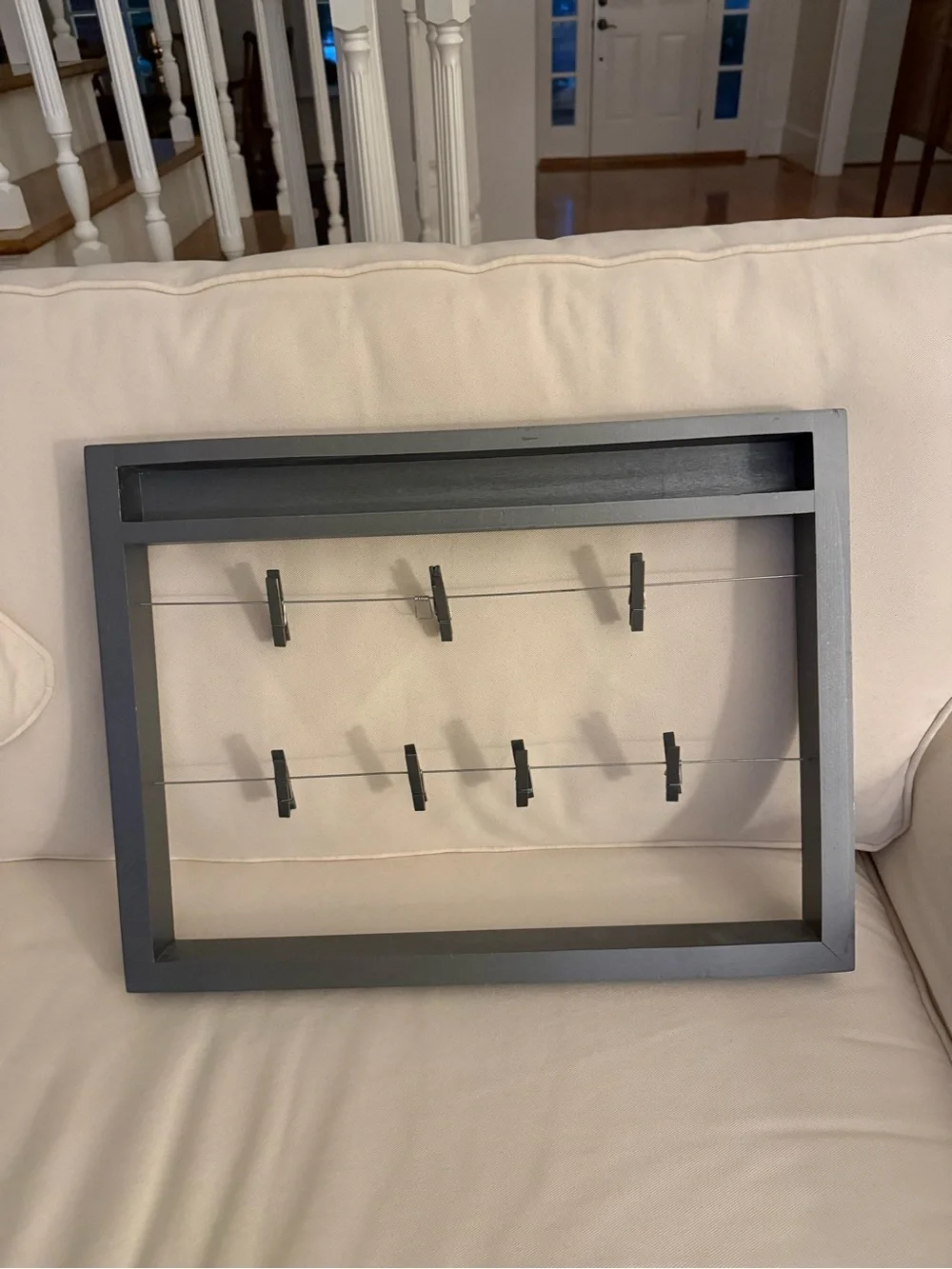 Rustic Gray Photo Clip Frame Wall Decor - 